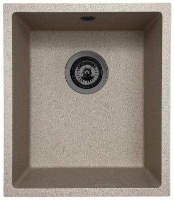 GraniteMy Évier en granit universel beige sable 34x40 cm montage en surface, sous-plan et affleurant avec bonde en métal canon 1208968011