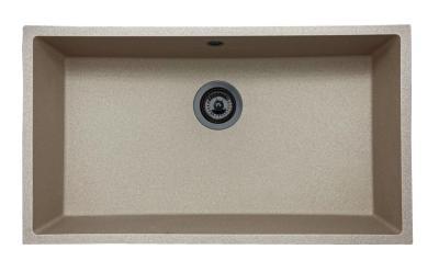 GraniteMy Universal évier en granit sable beige 74x40 cm montage en surface, sous-plan et affleurante avec bouchon en métal canon de fusil 1208968021