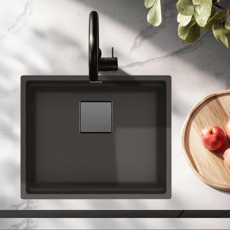 Franke Kubus KNG 110.52 Évier 52x42 Slate Grey Granit Gris Foncé Sous-Plan 125.0714.636