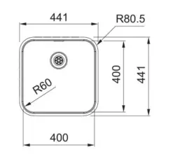 Franke Smart SRX 210.40 Évier en acier inoxydable 40x40 encastrement à fleur - 127.0688.727