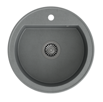 Quadri Norwich Évier Rond en Granit Gris 51 cm Encastré - 1208969496