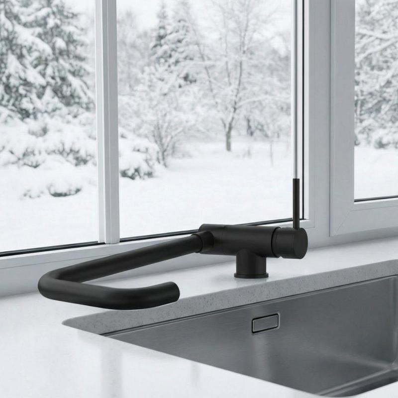 Mitigeur de cuisine Graniteland Serenity noir avec bec repliable 1208969533