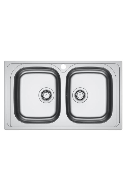 Franke Spark SKX 620-86 Double Évier en Acier Inoxydable avec Trou pour Robinet Encastrable 86x50cm 101.0714.440