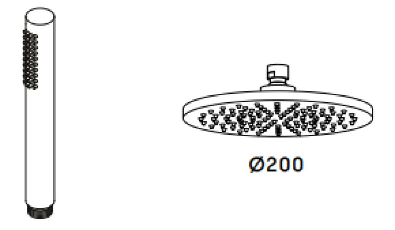 Révolution d'eau Flow mitigeur thermostatique de douche trois voies avec douchette à main et pomme de douche en laiton T131TNLE