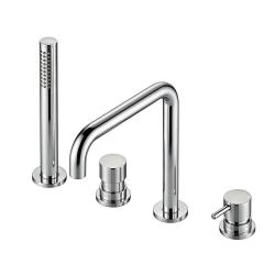 Waterevolution Flow Mitigeur de baignoire 4 trous pour montage sur rebord de baignoire Chrome H T138H01