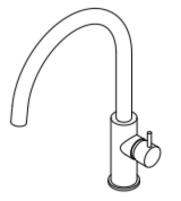 Waterevolution Flow robinet de cuisine avec bec pivotant rond light gold T158UWGE
