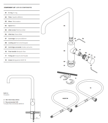 Waterevolution Flow robinet de cuisine avec bec pivotant en angle light gold T158HWGE