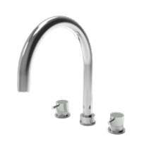 Waterevolution Flow robinet de cuisine à 3 trous avec bec pivotant et raccordement pour eau filtrée chrome T152U01