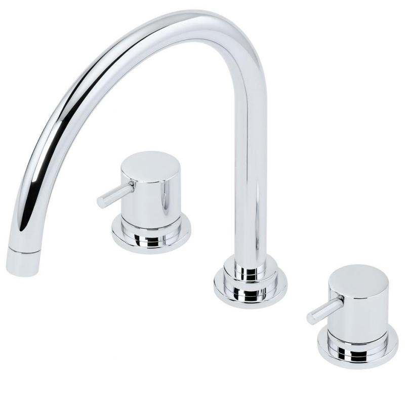 Waterevolution Flow robinet de cuisine à 3 trous avec bec pivotant et raccordement pour eau filtrée chrome T152U01