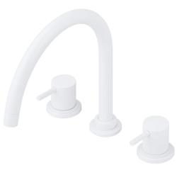 Waterevolution Flow robinet de cuisine à 3 trous avec bec pivotant et raccordement pour eau filtrée blanc T152UBR