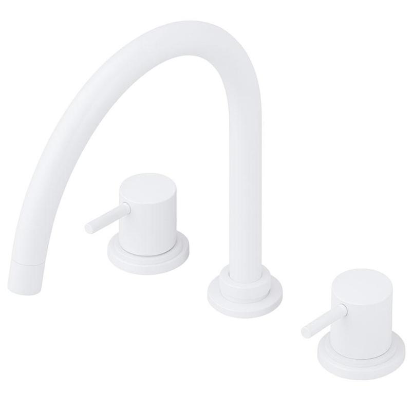 Waterevolution Flow robinet de cuisine à 3 trous avec bec pivotant et raccordement pour eau filtrée blanc T152UBR