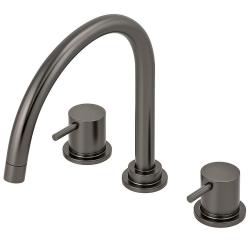 Waterevolution Flow mitigeur de cuisine à 3 trous avec bec pivotant et raccordement pour eau filtrée gun metal T152UGME