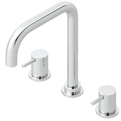 Waterevolution Flow mitigeur d'évier 3 trous à angle droit avec bec pivotant et raccordement pour eau filtrée chrome T152H01