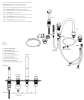 Waterevolution Flow 4-gats keukenmengkraan met uittrekbare sproeier RVS T153UIE