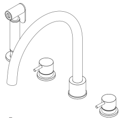 Waterevolution Flow mitigeur de cuisine à 4 trous avec douchette extractible noir T153UPR