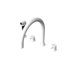 Waterevolution Flow mitigeur de cuisine à 4 trous avec douchette extractible blanc T153UBR