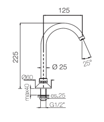 Ligne de pédale PB bec de robinet chromé pour comptoir ou lavabo 1208969764