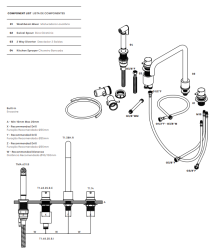 Waterevolution Flow mitigeur de cuisine à 4 trous avec douchette extractible light gold T153HWGE