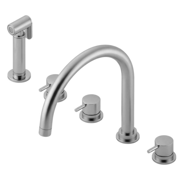 Waterevolution Flow robinet de cuisine à 5 trous avec douchette extractible et raccordement à l'eau filtrée en inox T154UIE