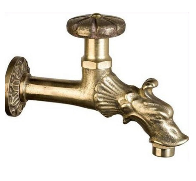 PB Garden Robinet Mural Vintage pour Jardin Eau Froide, en Bronze avec Raccord pour Tuyau d'Arrosage et Poignée Ronde 1208969784