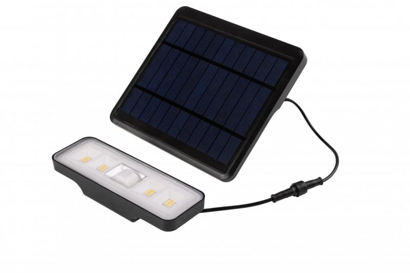 Luminaire solaire avec capteur de mouvement et crépusculaire DAVOS, LED, 1000lm, 4000K, 2000mAh, IP54, noir
