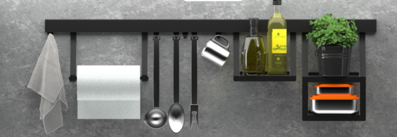 Epka Luxion Crochet Triple pour Rails de Cuisine Métal Noir 1208969963