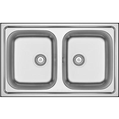 Évier double en inox Banka Centurio 20 à poser 80x50cm 1208970026