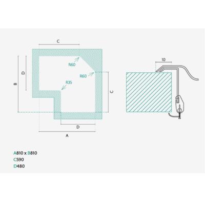 Évier d'angle en inox Banka Montreal à montage en surface 83 x 83 cm avec égouttoir 1208970036