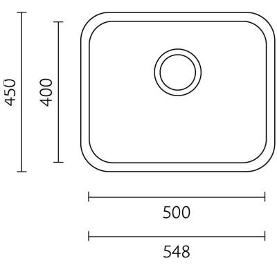 Évier Banka IB5040 en inox 50 x 40 cm encastré 1208970037