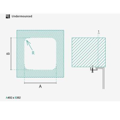 Évier Banka IB5040 en inox 50 x 40 cm encastré 1208970037