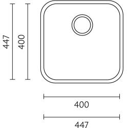 Évier sous plan Banka IB4040 en acier inoxydable 40 x 40 cm 1208970039