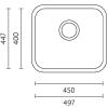 Banka IB4540 RVS Spoelbak 45 x 40 cm Onderbouw 1208970044