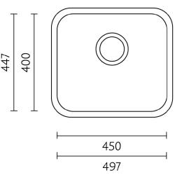 Évier en acier inoxydable Banka IB4540 45 x 40 cm à encastrer 1208970044