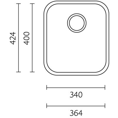 Évier en inox Banka IB3440 34 x 40 cm sous-plan 1208970046