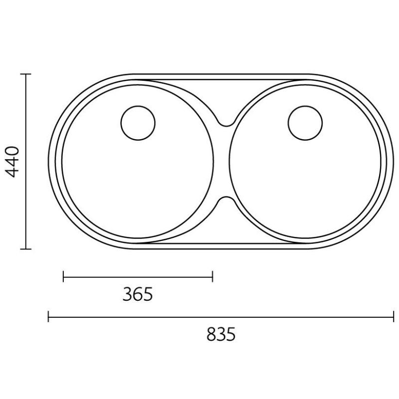 Évier Double en Acier Inoxydable Banka Andalucia 835 x 440 cm Montage en Surface et à Fleur 1208970050