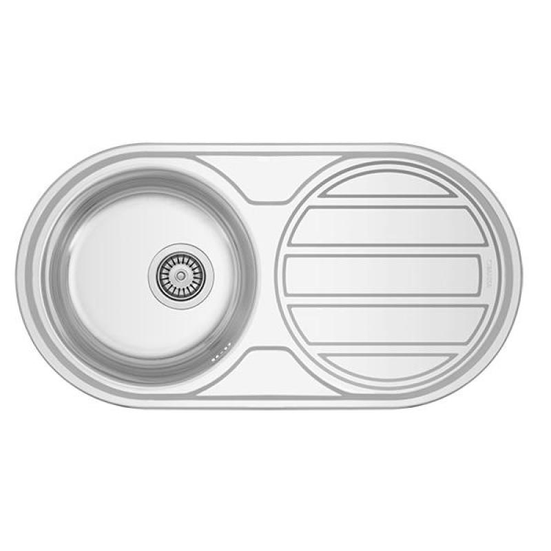 Évier en inox Banka Galicia à poser 835 x 440 mm avec égouttoir 1208970053