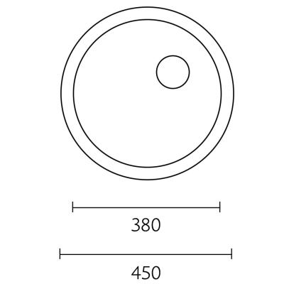 Évier rond en inox Banka R18380, 45 cm, montage en surface 1208970055
