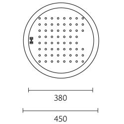 Évier Rond Peu Profond en Acier Inoxydable Banka P18380 avec Égouttoir 45 cm Montage en Surface et Sous-Plan 1208970057