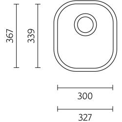 Évier en acier inoxydable Banka Denver 300 x 339 mm sous-plan 1208970065