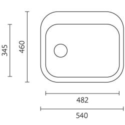 Évier en acier inoxydable Banka Boston 54 x 46 cm à encastrer avec trou pour robinet 1208970068