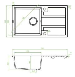 Aquadesign Hartwell Set - Évier en Granit Beige Sable avec Égouttoir et Robinet de Cuisine, 76 x 44 cm - 1208970088