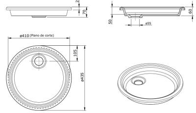 Ausmann Ceramic Glade - Vasque Ronde en Céramique Blanche Peu Profonde 1208970093