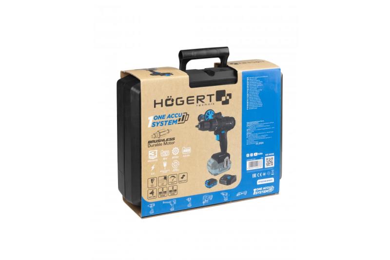 HÖGERT Set de tournevis sans fil, 18V, avec porte-embouts, magasin d'embouts, chargeur et batterie.