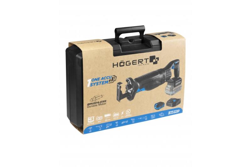 HÖGERT ensemble de scie récipro sans fil, 18V, sans balais, batterie, chargeur, accessoires.