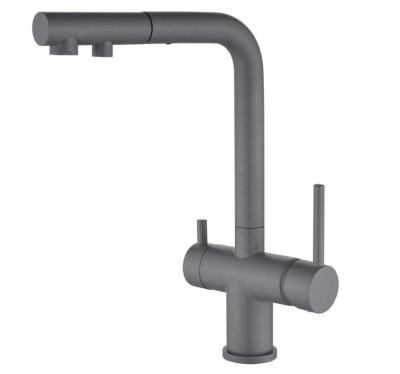 Mitigeur de cuisine à 3 voies Ausmann Ellington avec bec rétractable et eau filtrée – Gris – 1208970494