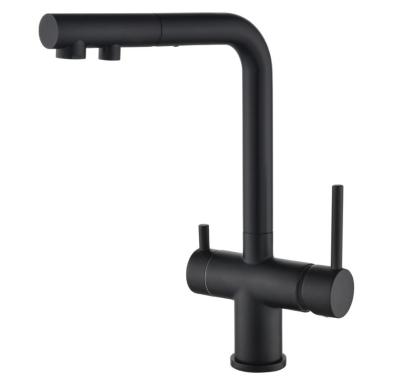 Ausmann Ellington Mitigeur de Cuisine 3 Voies avec Bec Rétractable et Eau Filtrée – Noir - 1208970497