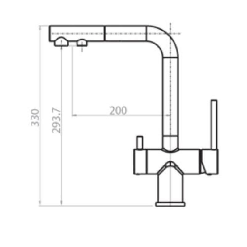 Ausmann Ellington Mitigeur de Cuisine à 3 Voies avec Bec Rétractable et Eau Filtrée – Or – 1208970498