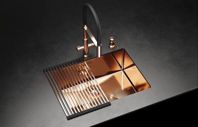 Ausmann Claridge Mitigeur de Cuisine à 3 Voies avec Bec Flexible et Eau Filtrée – Cuivre - 1208970503