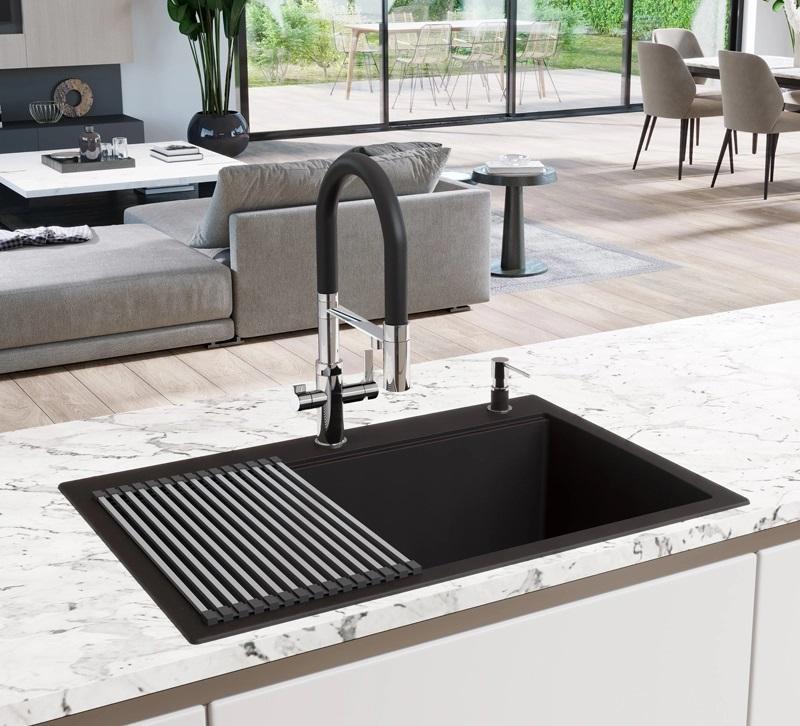 Mitigeur de Cuisine à 3 Voies Ausmann Claridge avec Bec Flexible et Eau Filtrée – Noir - 1208970506