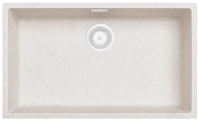 Bac à Sable Blanc Grand Évier 70x40 cm Sous-Plan, Sur-Plan et à Fleur de Plan avec Bouchon Blanc 1208970526